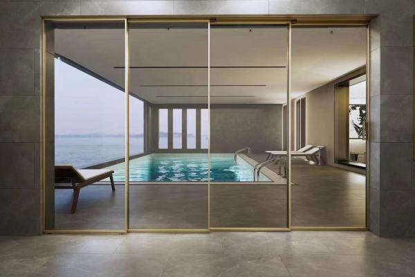 Semi unitized glass façade