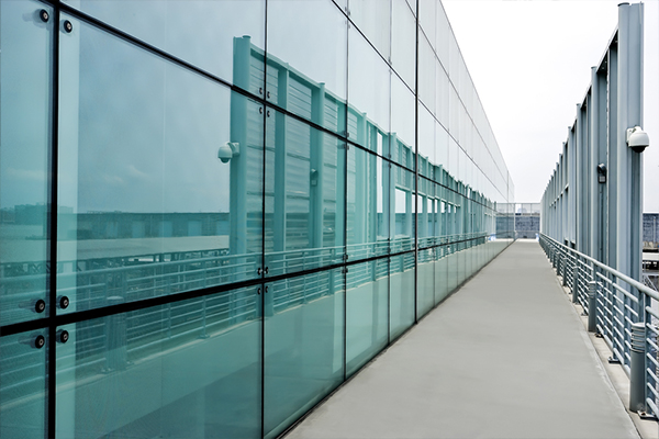 Modern spider glazing façade